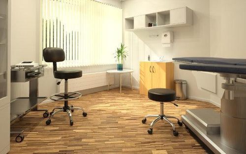 B16245 - Medical High Stool Chrome Finish w/Back and Footrest by Boss