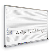Load image into Gallery viewer, 202AGS1 - MUSIC LINE PORCELAIN STEEL WHITEBOARD – DELUXE ALUMINUM TRIM – by Mooreco
