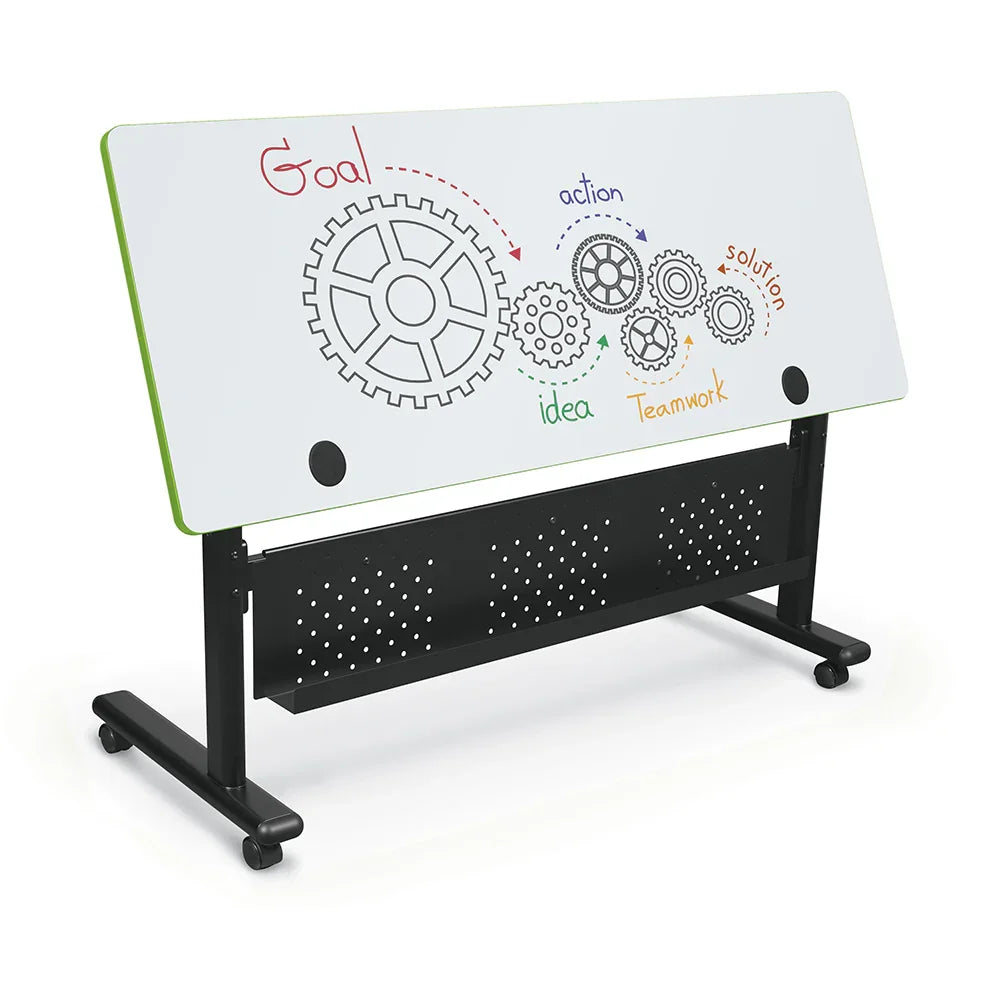 90316-MRKR - Mooreco Height Adjustable Rectangular Flipper Table w/ Markerboard Top