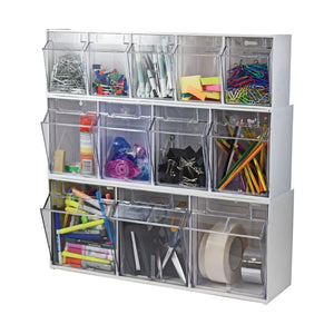Tilt Bin Interlocking Multi-Bin Storage Organizer