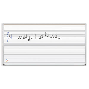 202AGS1 - MUSIC LINE PORCELAIN STEEL WHITEBOARD – DELUXE ALUMINUM TRIM – by Mooreco