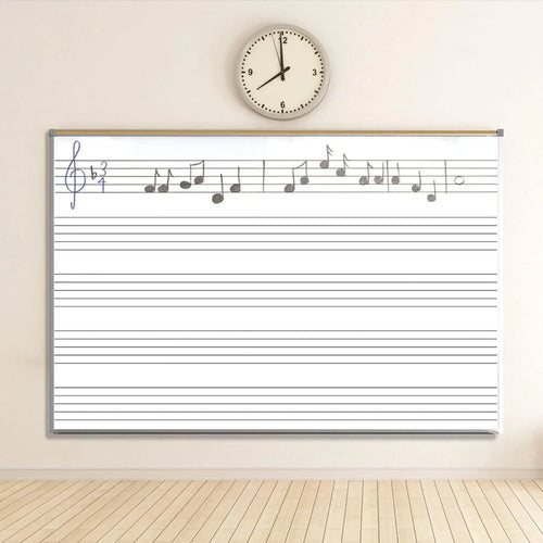 202AGS1 - MUSIC LINE PORCELAIN STEEL WHITEBOARD – DELUXE ALUMINUM TRIM – by Mooreco