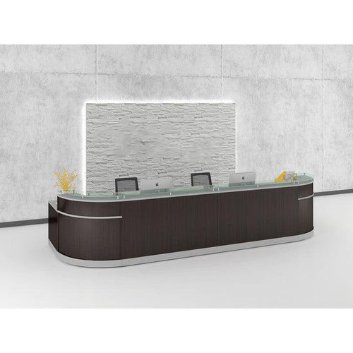 COSMO1 - Cosmo Glass Top Double Reception Desk w/ ADA Returns by Office Source