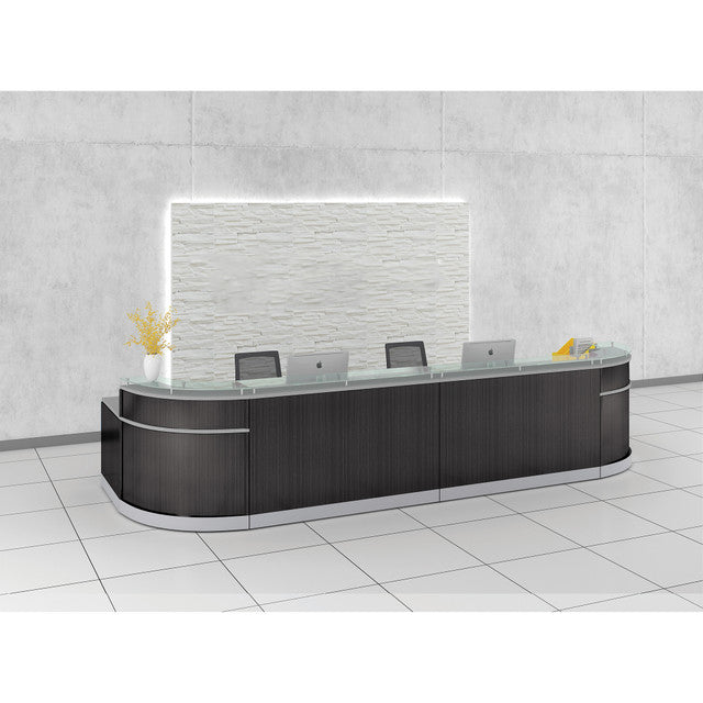 COSMO1 - Cosmo Glass Top Double Reception Desk by Office Source