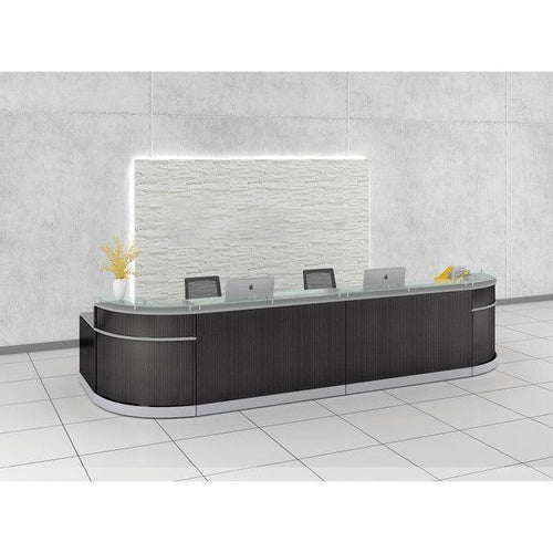 COSMO1 - Cosmo Glass Top Double Reception Desk w/ ADA Returns by Office Source