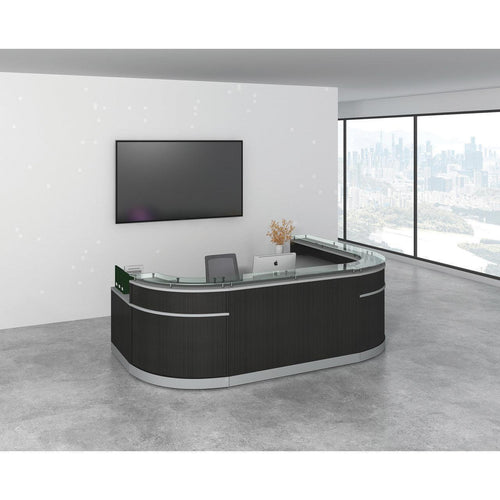 COSMO5 - Cosmo Glass Top U Shaped Reception Desk w/ ADA Return by Office Source