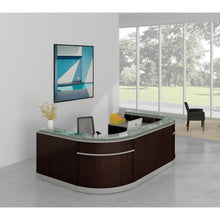Load image into Gallery viewer, COSMO7 - Cosmo Glass Top 126&quot; U Shape Reception Desk by Office Source
