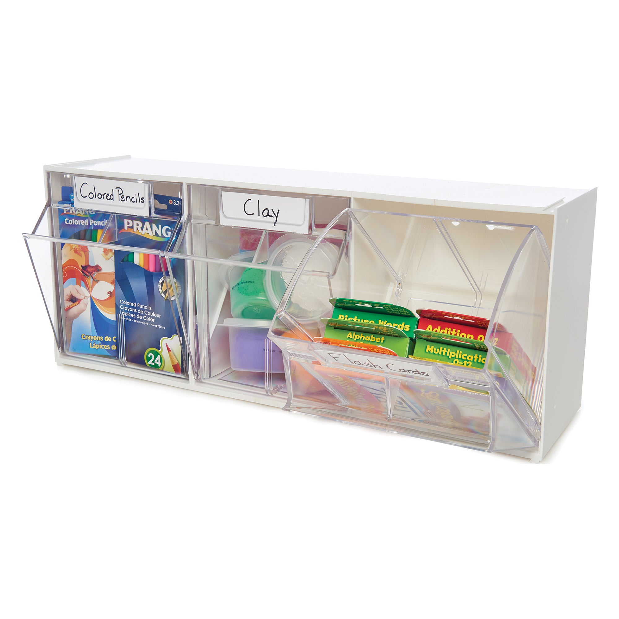 Tilt Bin Interlocking Multi-Bin Storage Organizer