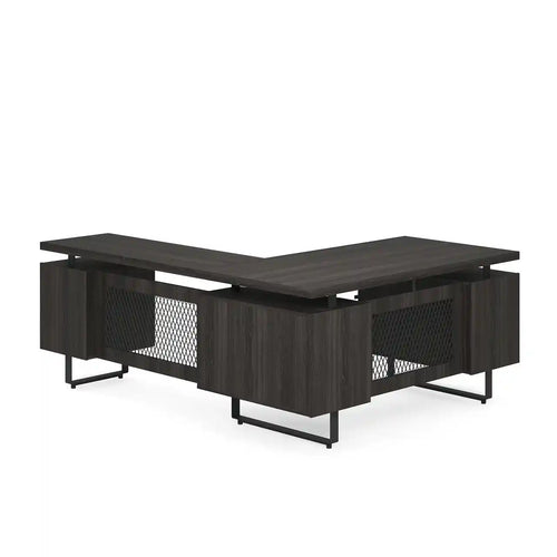 EV6030LGG - OfficeSource Palisades 'L' Shape Double Pedestal Desk w/ Reversible Return - 60