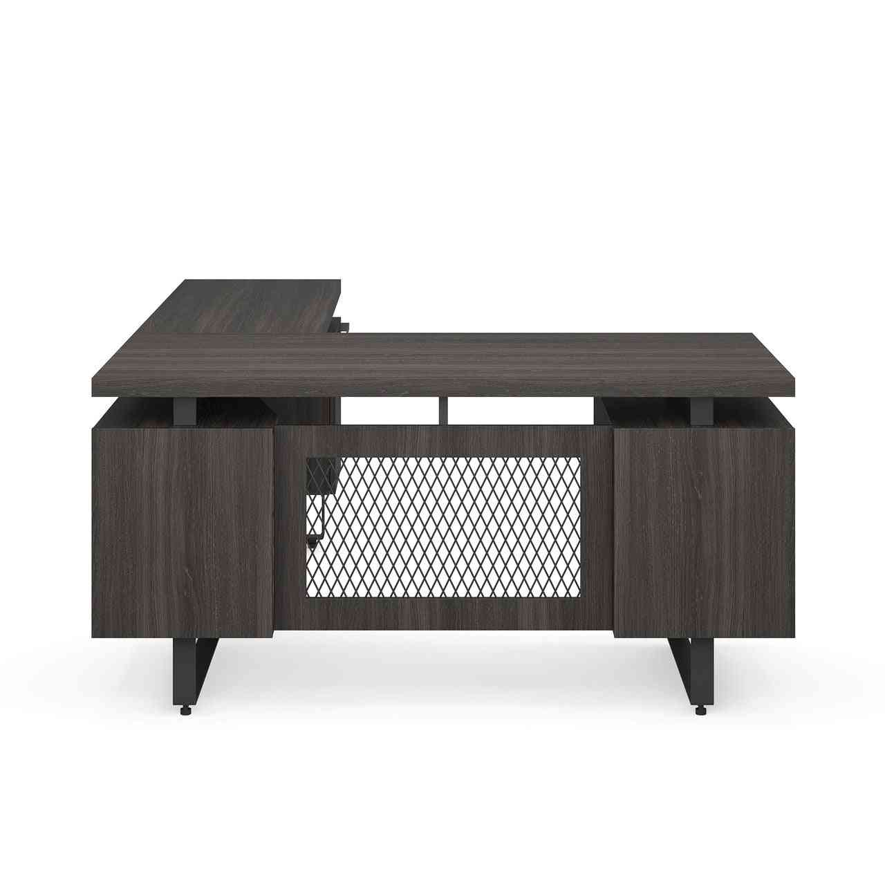 EV6030LGG - OfficeSource Palisades 'L' Shape Double Pedestal Desk w/ Reversible Return - 60"W