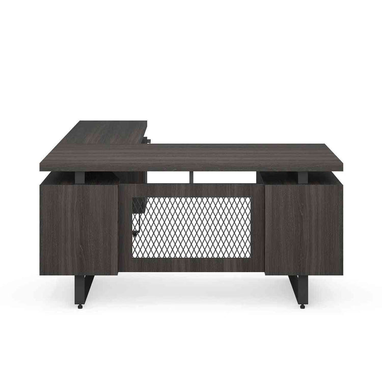 EV6030LGG - OfficeSource Palisades 'L' Shape Double Pedestal Desk w/ Reversible Return - 60"W
