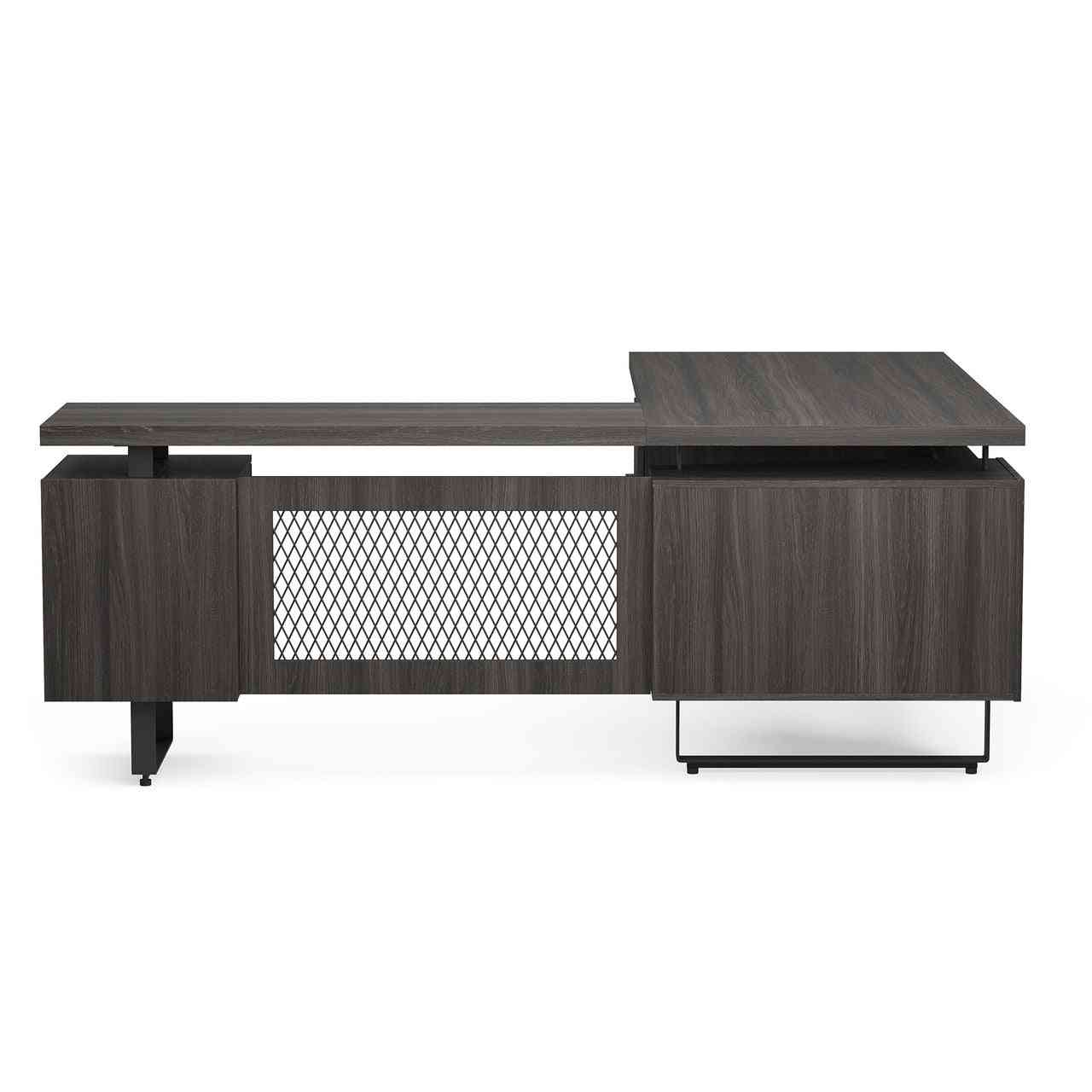 EV6630LGG - OfficeSource Palisades L Shape Double Pedestal Desk w/ Reversible Return