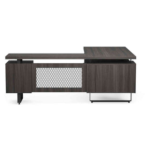 EV6630LGG - OfficeSource Palisades L Shape Double Pedestal Desk w/ Reversible Return