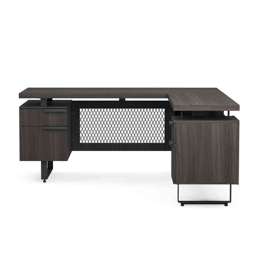EV6630LGG - OfficeSource Palisades L Shape Double Pedestal Desk w/ Reversible Return