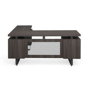 EV6630LGG - OfficeSource Palisades L Shape Double Pedestal Desk w/ Reversible Return