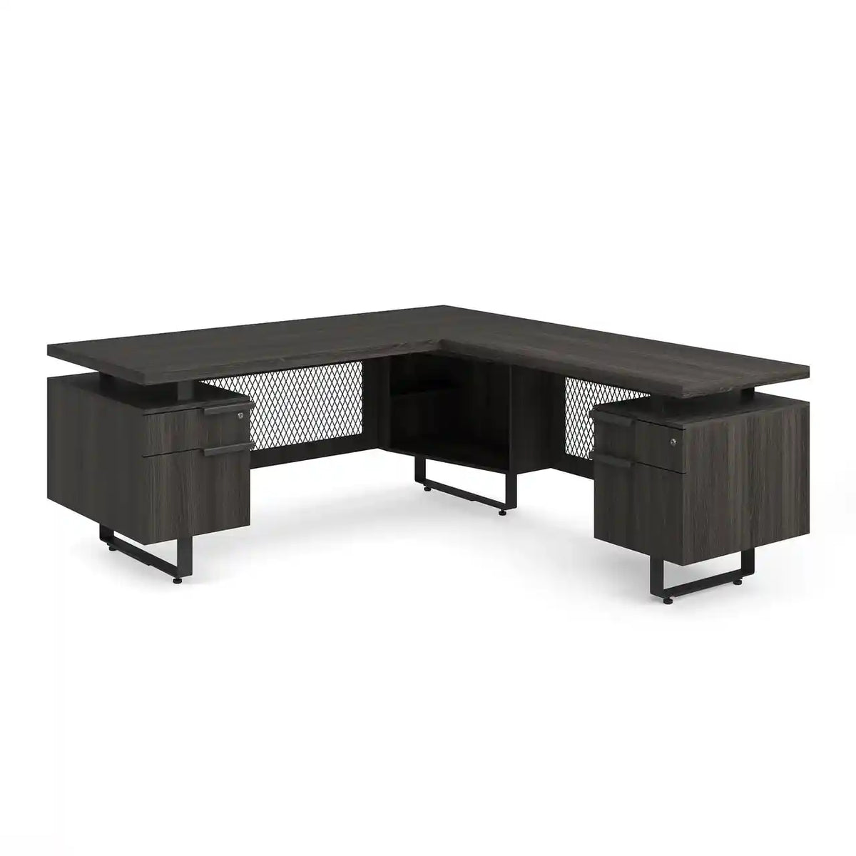 EV7230LGG - OfficeSource Palisades 'L' Shape Double Pedestal Desk