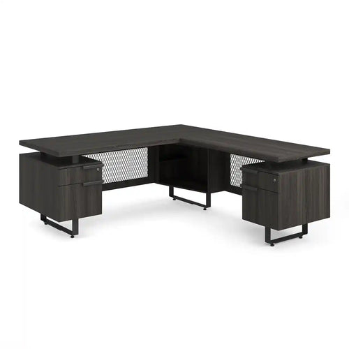 EV7230LGG - OfficeSource Palisades 'L' Shape Double Pedestal Desk
