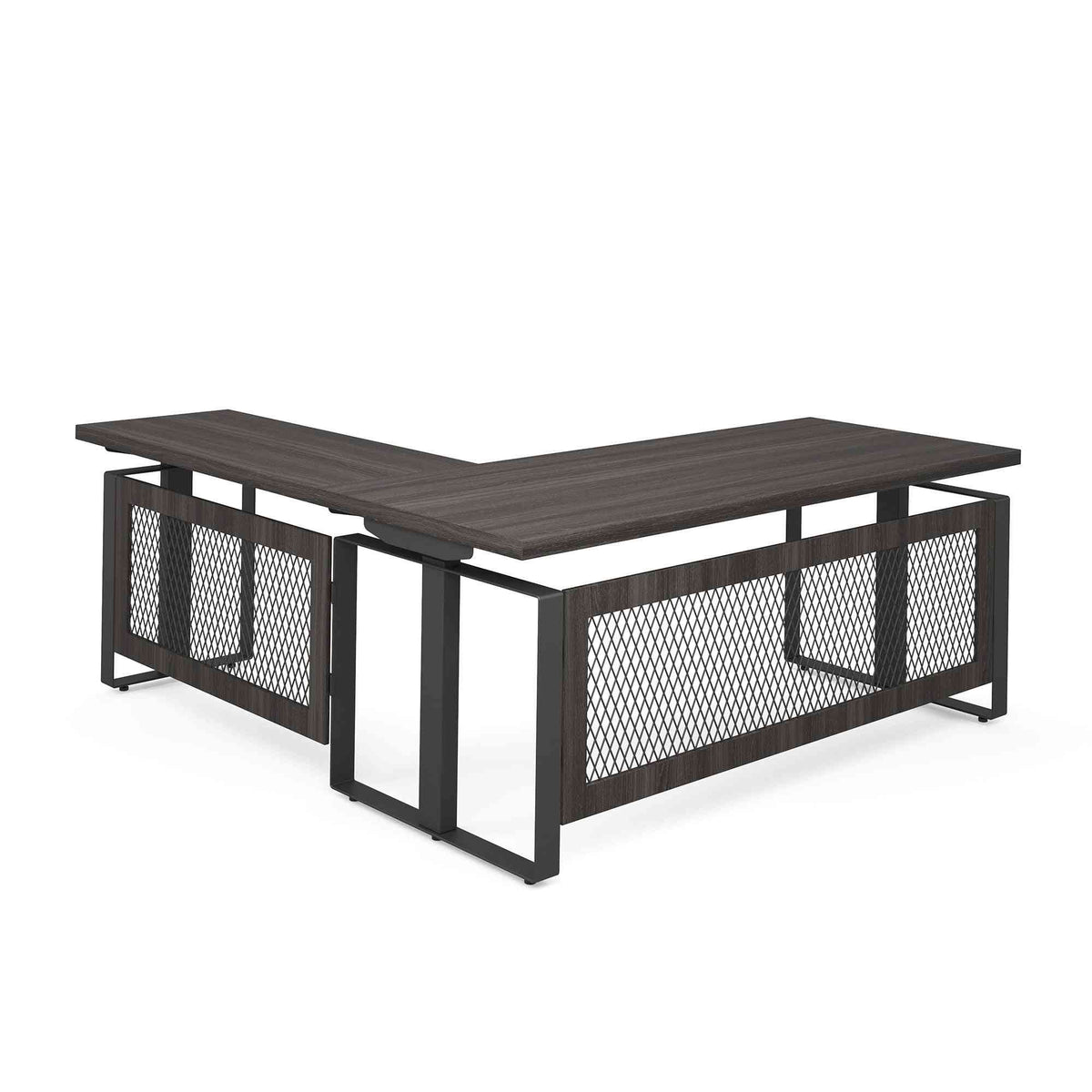 EVH100GG - OfficeSource Palisades L Shape Electric Height Adjustable Desk
