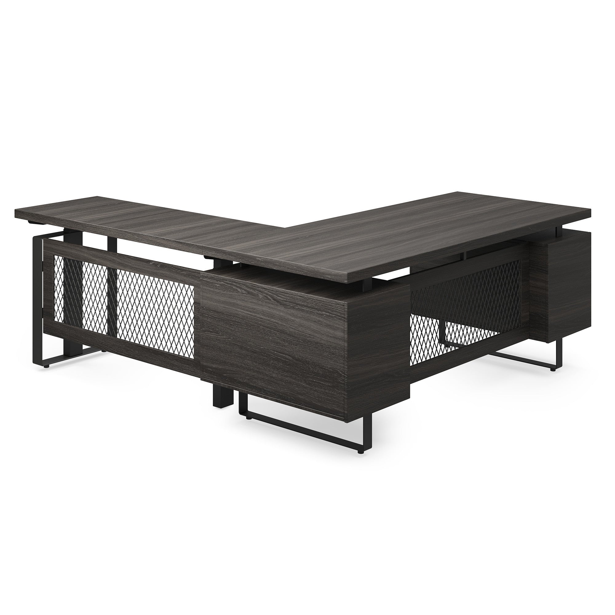EVH200GG - OfficeSource Palisades 'L' Shape Electric Height Adjustable Desk