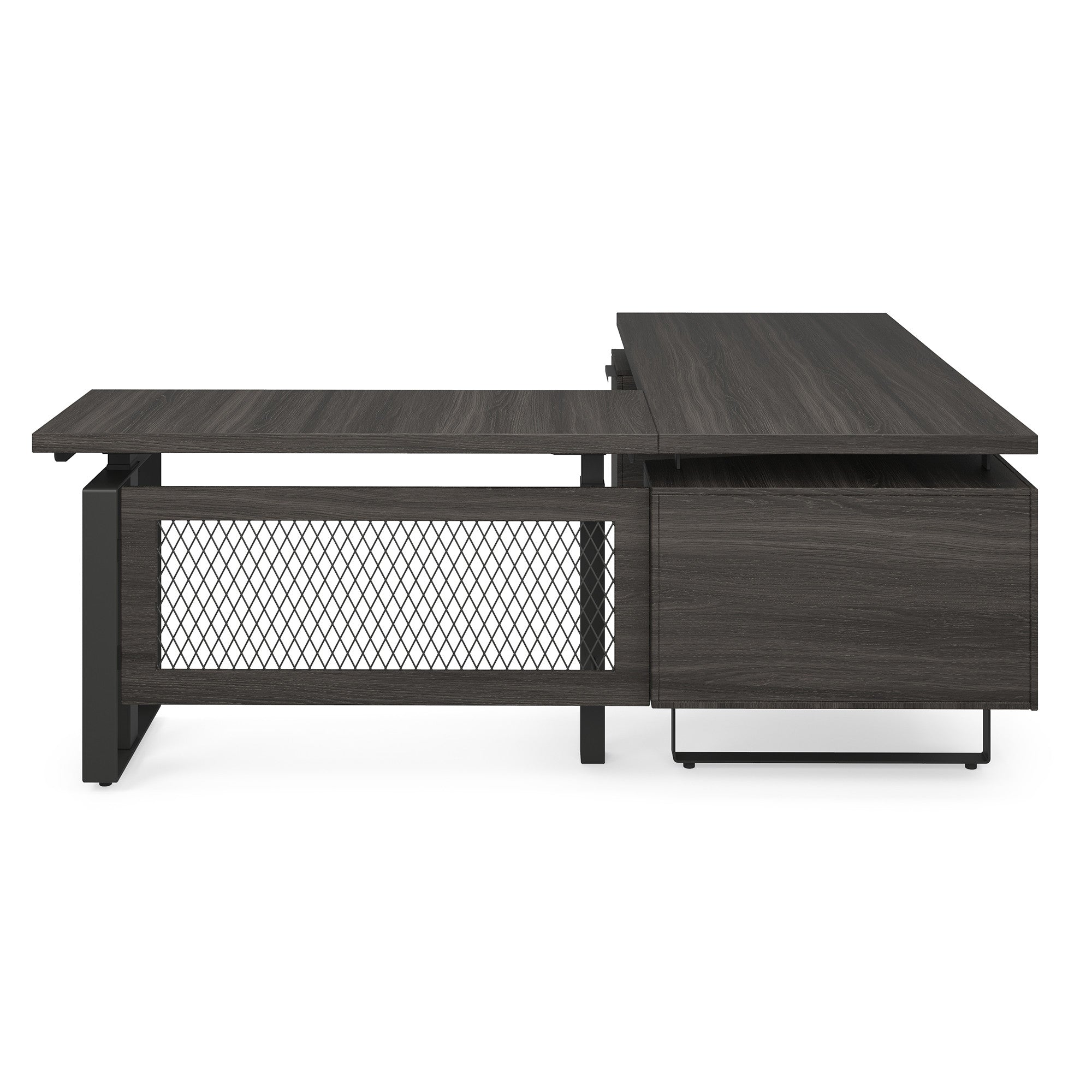EVH200GG - OfficeSource Palisades 'L' Shape Electric Height Adjustable Desk