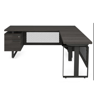 EVH300GG - OfficeSource Palisades Industrial L-Shaped Height Adjustable Desk w/ Single Pedestal