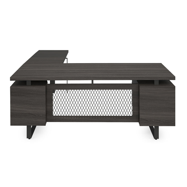 EVH300GG - OfficeSource Palisades Industrial L-Shaped Height Adjustable Desk w/ Single Pedestal