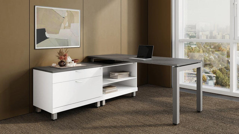 Variant L Shaped Desk w/ Storage Return | Modern Office Desks