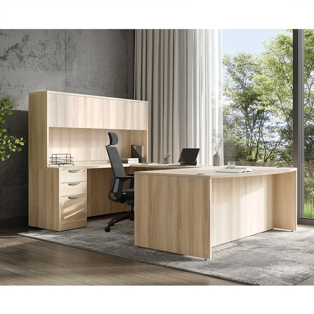 OSTYP264 - OS Laminate Bow Front U Shaped Desk w/ Hutch by Office Source