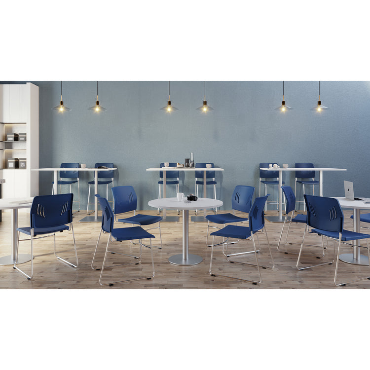 OSSN6015 - OfficeSource Stacked Armless Stackable Side Chair w/ Chrome Frame