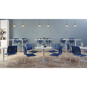 OSST7013 - OfficeSource Rise Stool Polyurethane Stool w/ Footrest & Chrome Base
