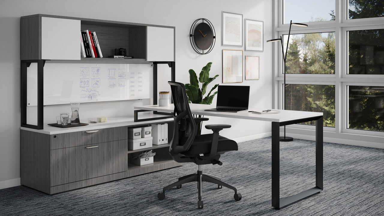 OSTYP325 - Variant L Shaped Desk w/ Hutch by Office Source