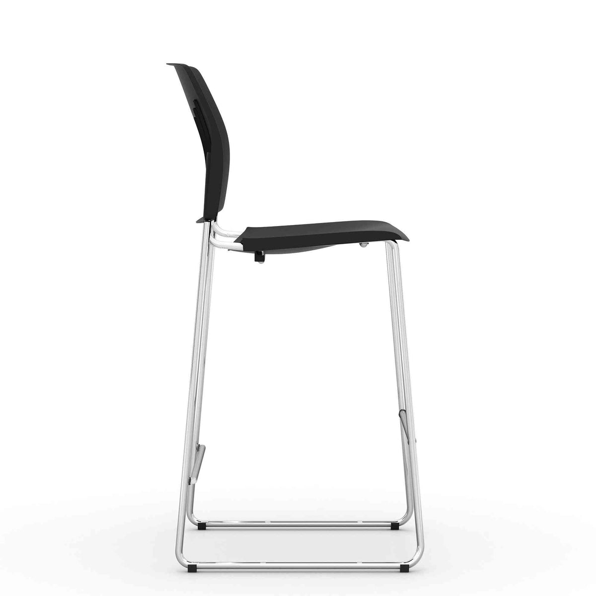 OSST7013 - OfficeSource Rise Stool Polyurethane Stool w/ Footrest & Chrome Base