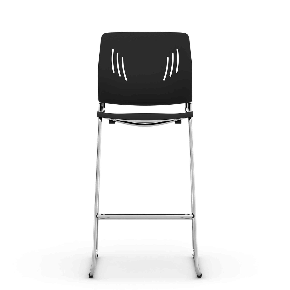 OSST7013 - OfficeSource Rise Stool Polyurethane Stool w/ Footrest & Chrome Base