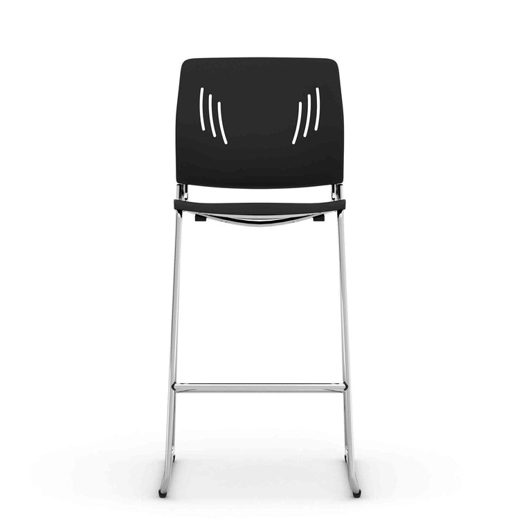 OSST7013 - OfficeSource Rise Stool Polyurethane Stool w/ Footrest & Chrome Base