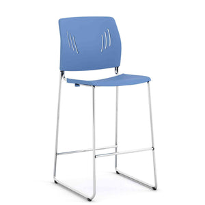 OSST7013 - OfficeSource Rise Stool Polyurethane Stool w/ Footrest & Chrome Base