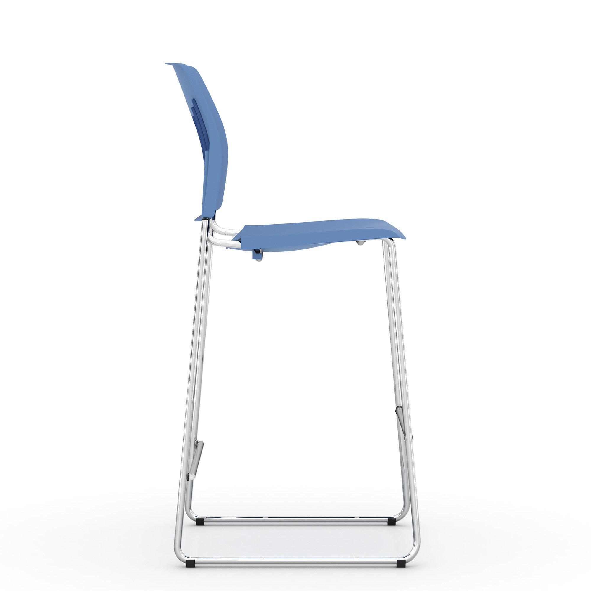 OSST7013 - OfficeSource Rise Stool Polyurethane Stool w/ Footrest & Chrome Base