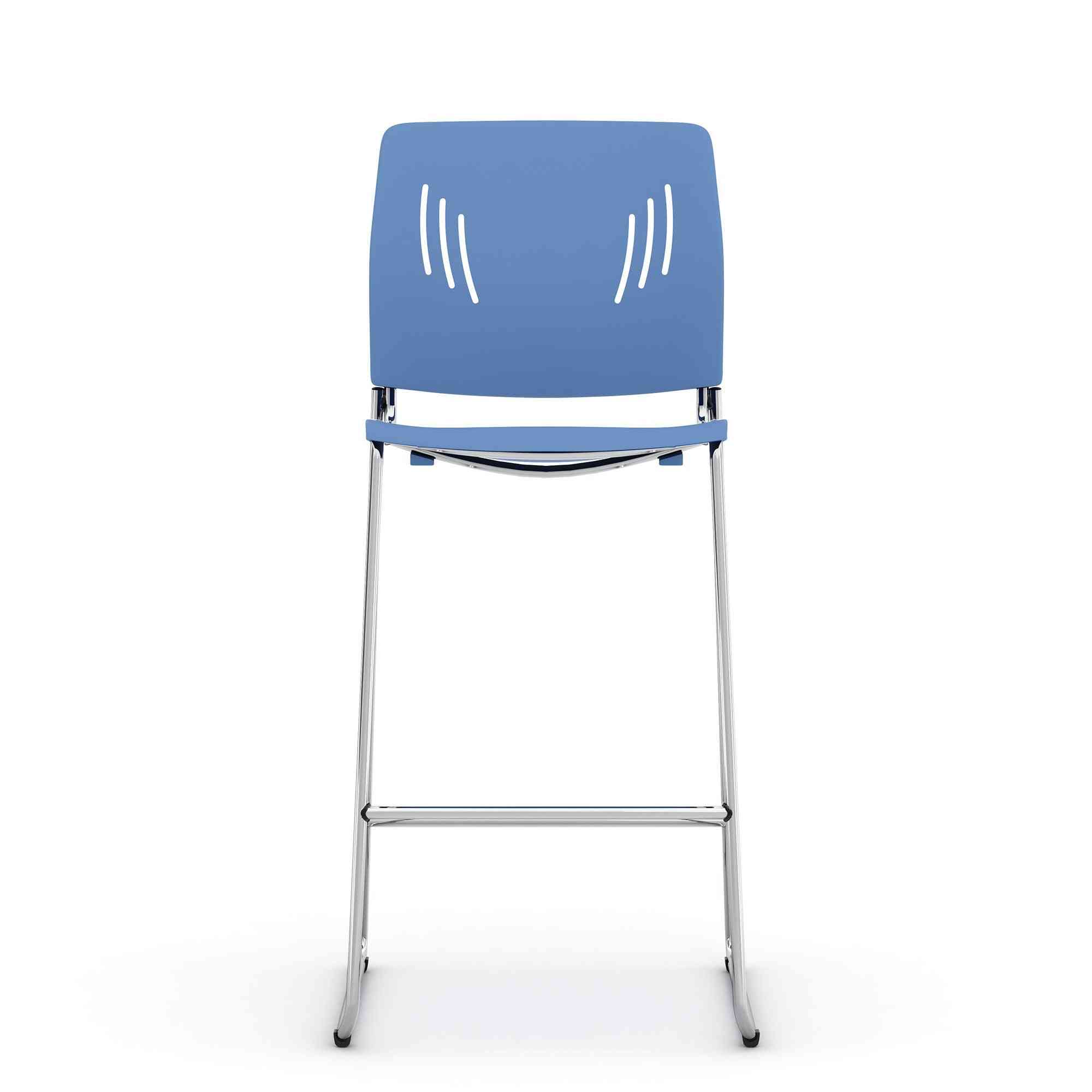 OSST7013 - OfficeSource Rise Stool Polyurethane Stool w/ Footrest & Chrome Base