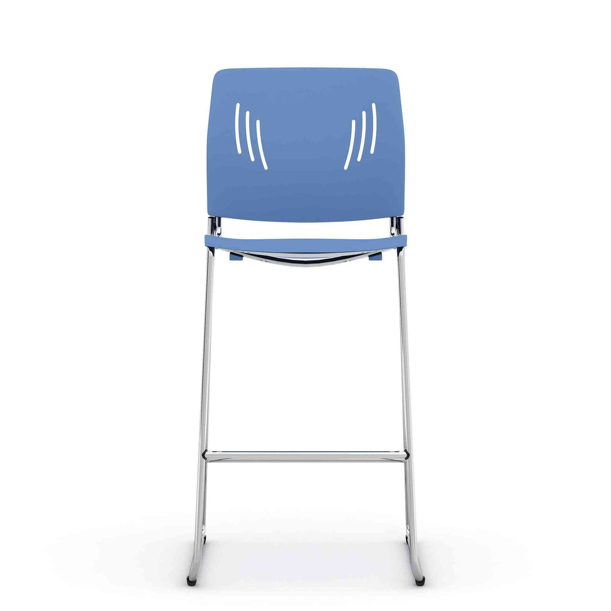 OSST7013 - OfficeSource Rise Stool Polyurethane Stool w/ Footrest & Chrome Base