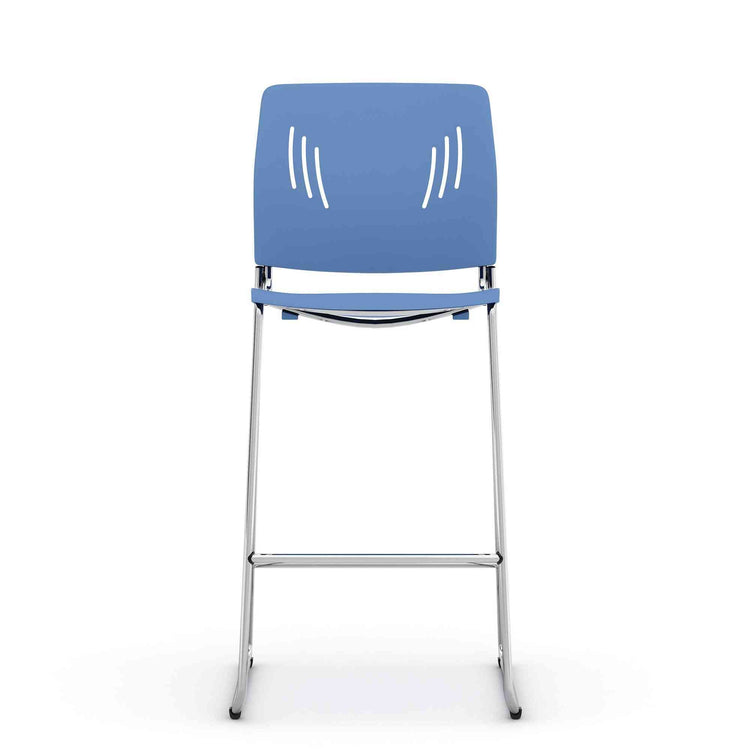 OSST7013 - OfficeSource Rise Stool Polyurethane Stool w/ Footrest & Chrome Base