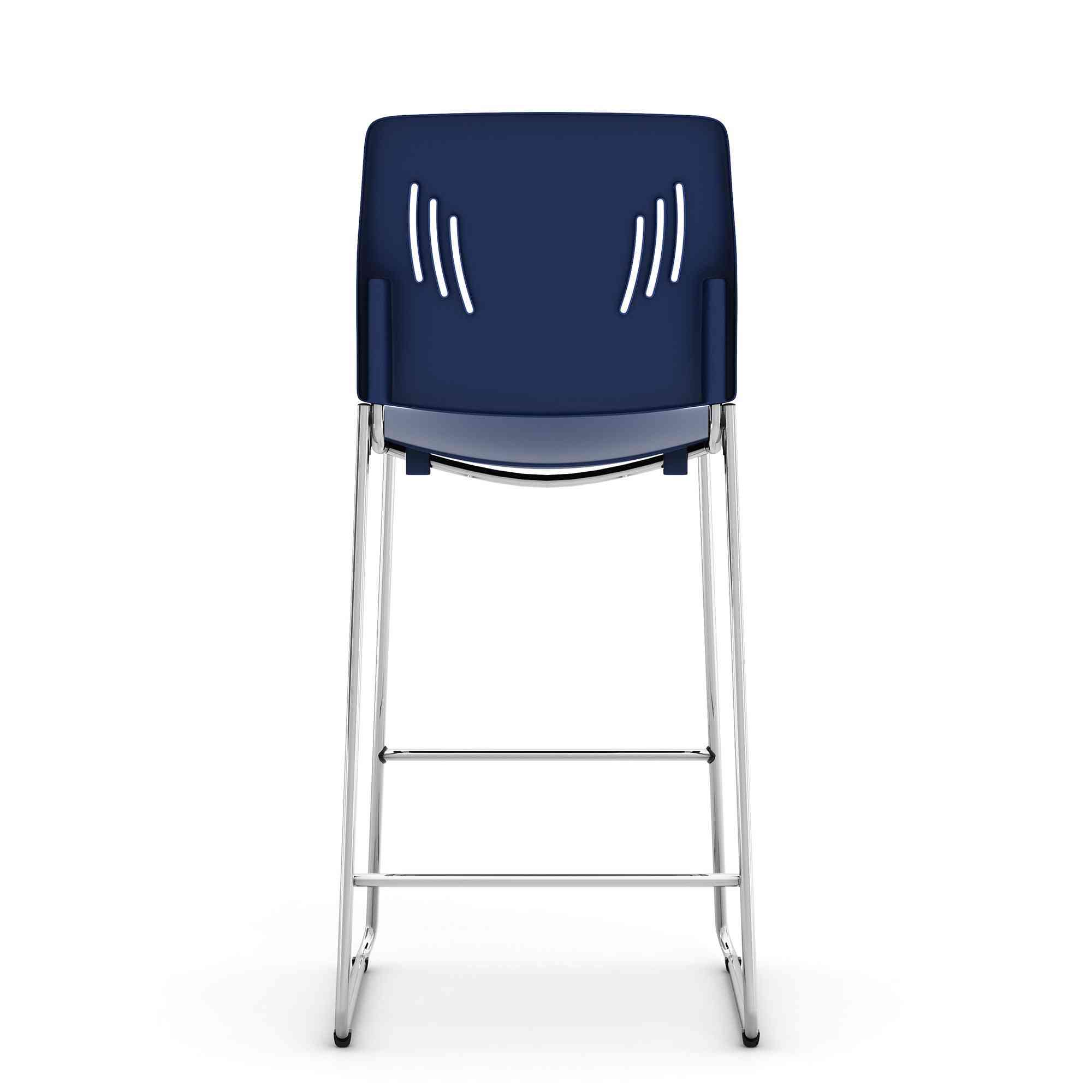 OSST7013 - OfficeSource Rise Stool Polyurethane Stool w/ Footrest & Chrome Base