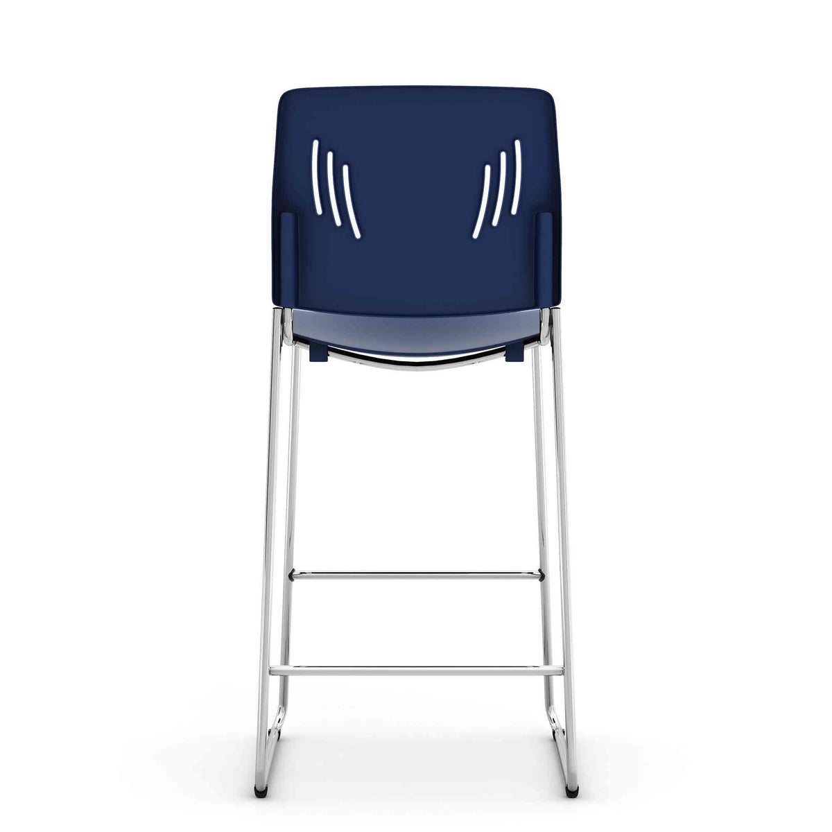 OSST7013 - OfficeSource Rise Stool Polyurethane Stool w/ Footrest & Chrome Base