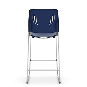 OSST7013 - OfficeSource Rise Stool Polyurethane Stool w/ Footrest & Chrome Base