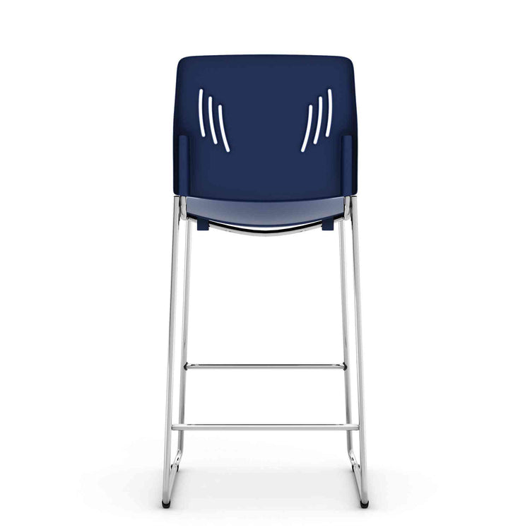 OSST7013 - OfficeSource Rise Stool Polyurethane Stool w/ Footrest & Chrome Base