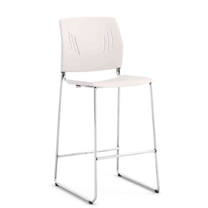 OSST7013 - OfficeSource Rise Stool Polyurethane Stool w/ Footrest & Chrome Base