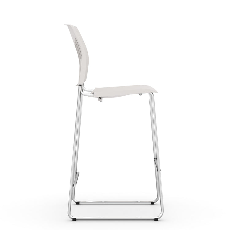 OSST7013 - OfficeSource Rise Stool Polyurethane Stool w/ Footrest & Chrome Base