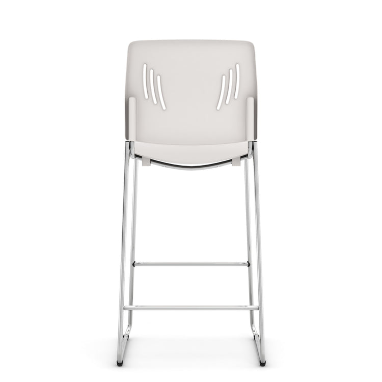 OSST7013 - OfficeSource Rise Stool Polyurethane Stool w/ Footrest & Chrome Base