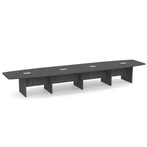OSCB18 - Office Source 18' Expandable Boat Shaped Conference Table w/ Slab Bases