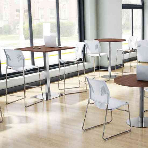 OSSN6015 - OfficeSource Stacked Armless Stackable Side Chair w/ Chrome Frame