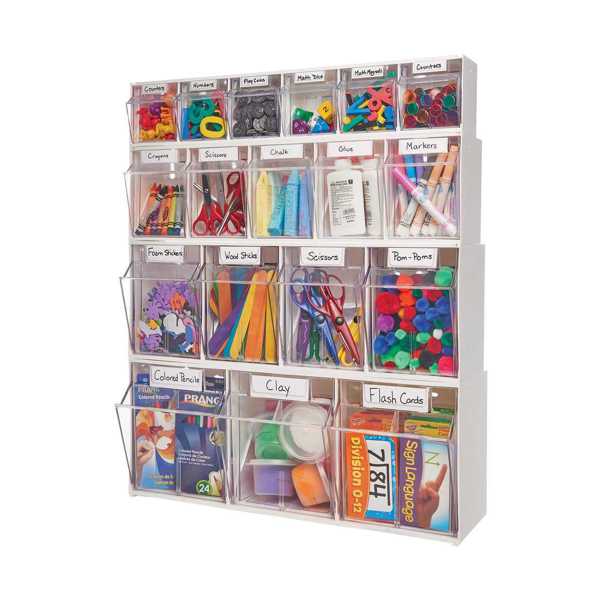 Tilt Bin Interlocking Multi-Bin Storage Organizer