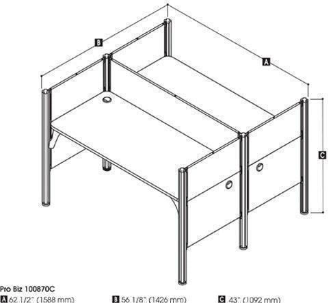 100870C - Pro-Biz Double Workstation by Bestar